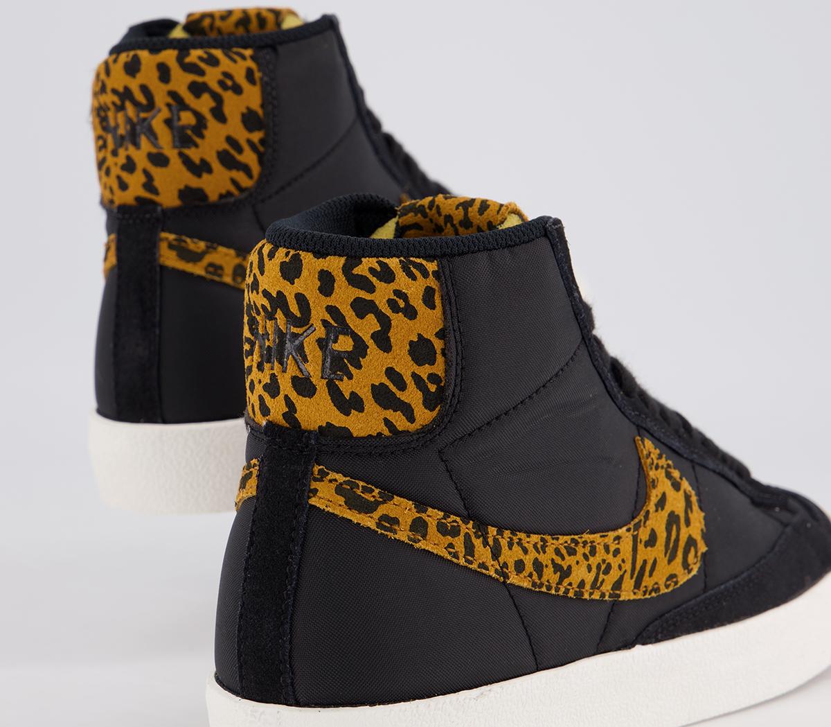 nike blazer mid black leopard