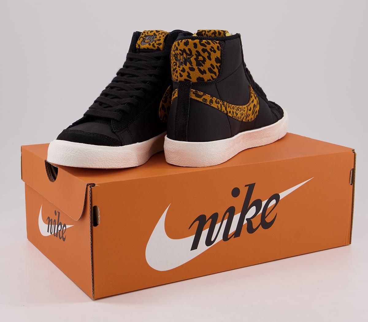 nike blazer mid black leopard