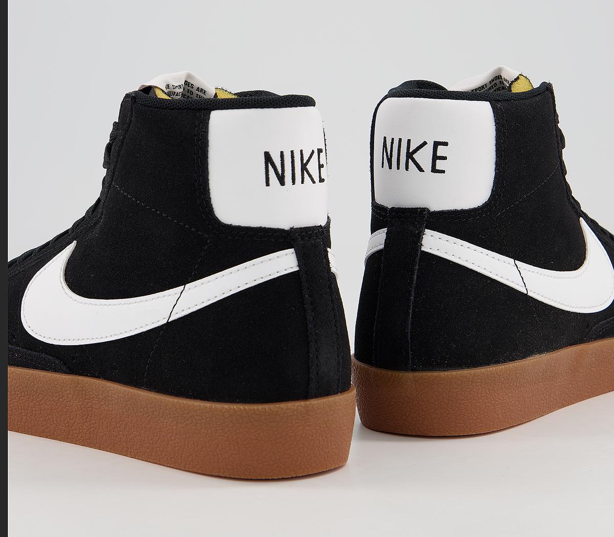 nike blazer mid 77 black white gum