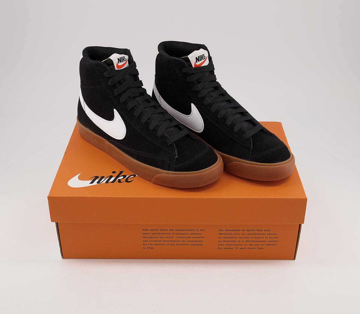 nike blazer mid 77 black white gum