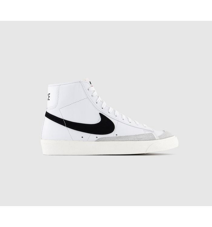 Nike Blazer Mid 77 Trainers White Black Suede In White And Black