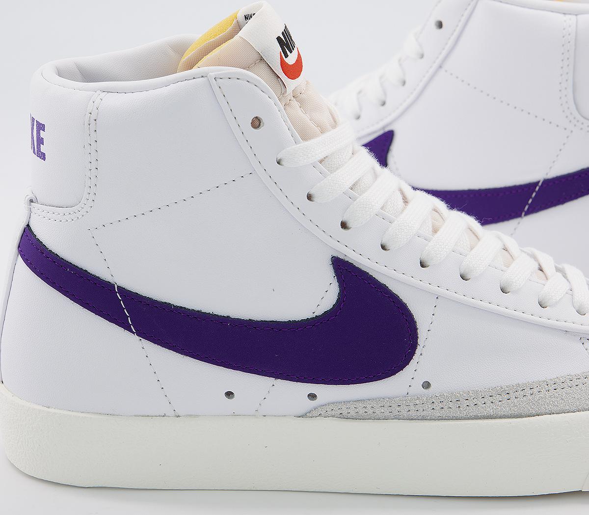 NikeBlazer Mid 77 TrainersWhite Voltage Purple Sail F