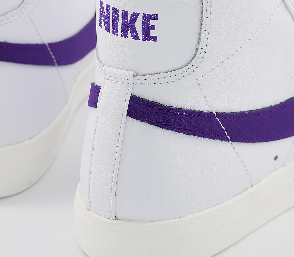 NikeBlazer Mid 77 TrainersWhite Voltage Purple Sail F