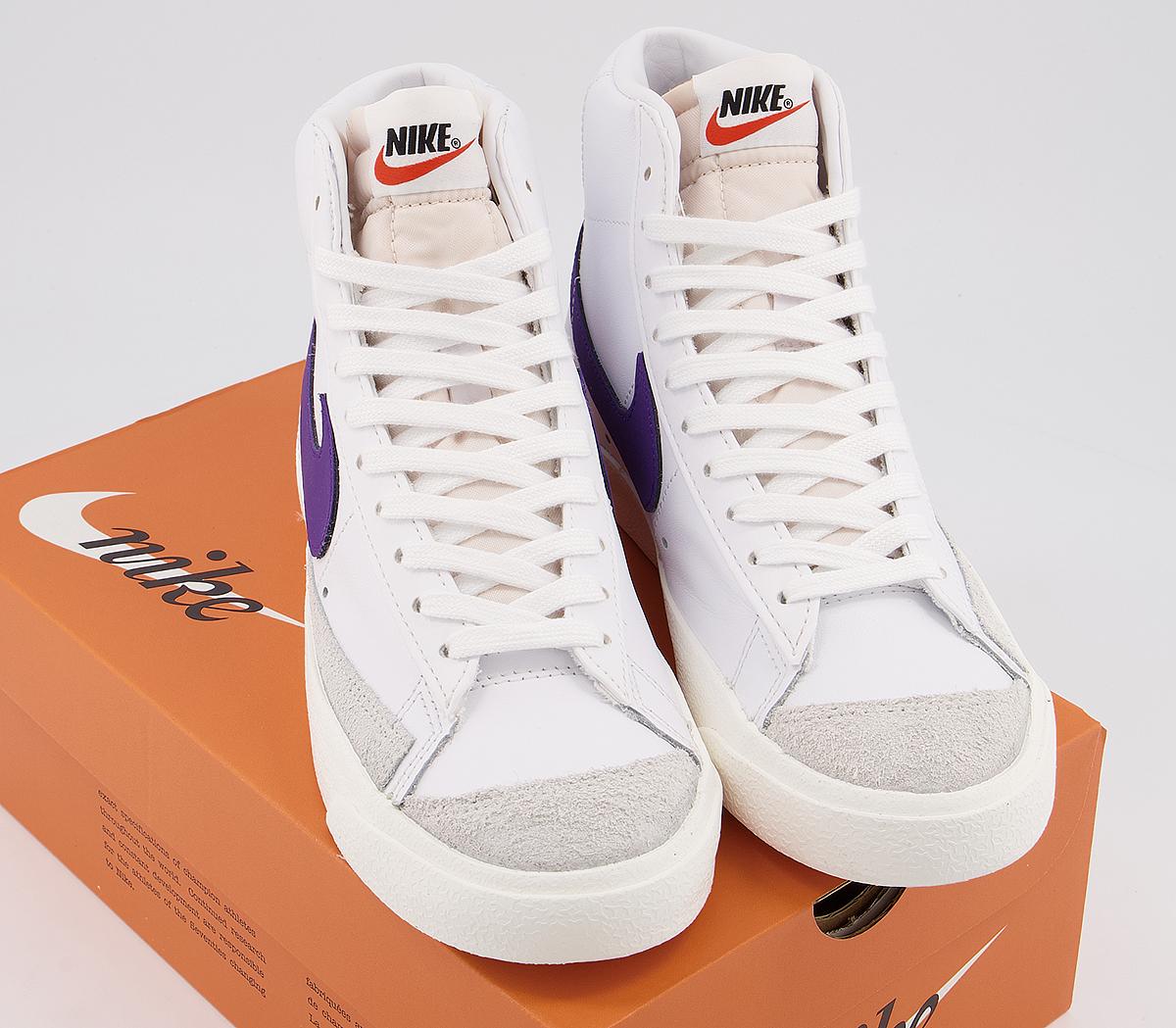nike blazer white and purple