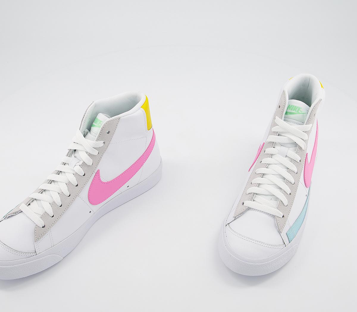white & pink blazer mid vntg 77 trainers