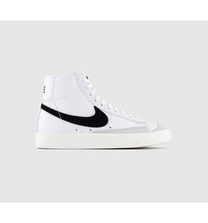 Nike Blazer Mid 77 Ladies White And Black Leather Trainers, Size: 9