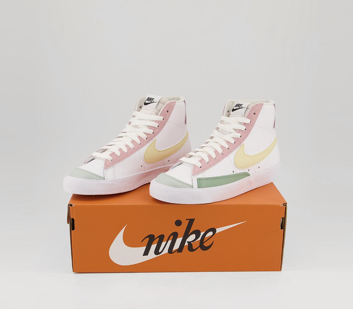 blazer mid 77 trainers white lemon drop regal pink