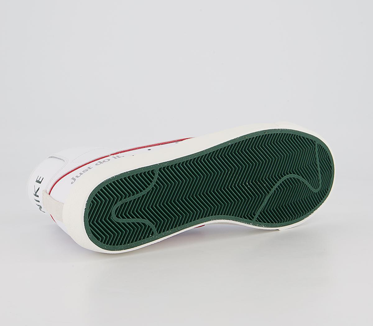 Nike Blazer Mid 77 Trainers Nike Blazer Mid 77 Trainers White University Red Noble Green Silver