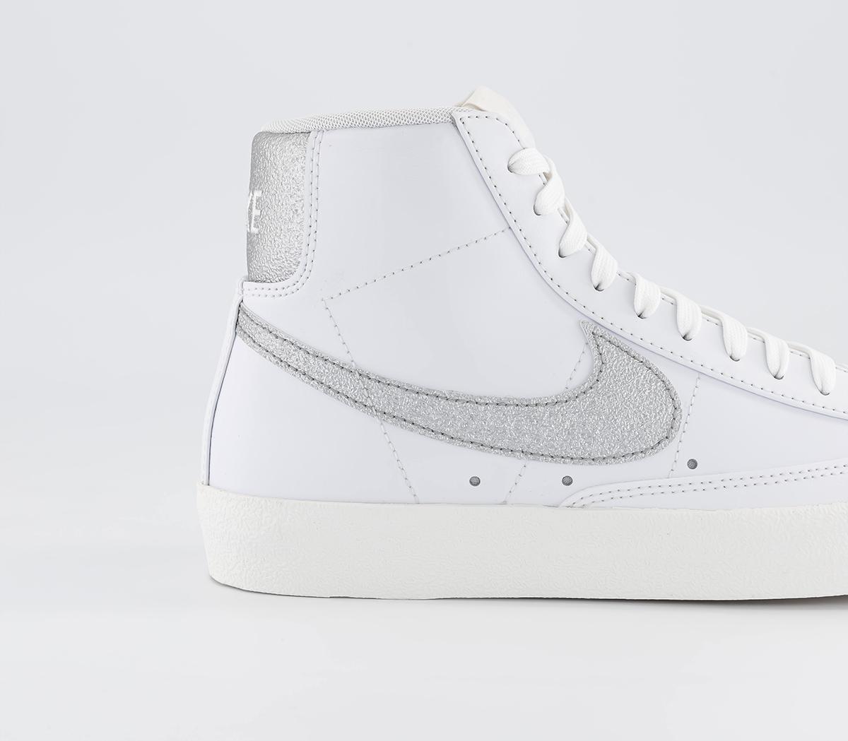 Nike Blazer Mid 77 Trainers White Metallic Silver Sail Summit White ...