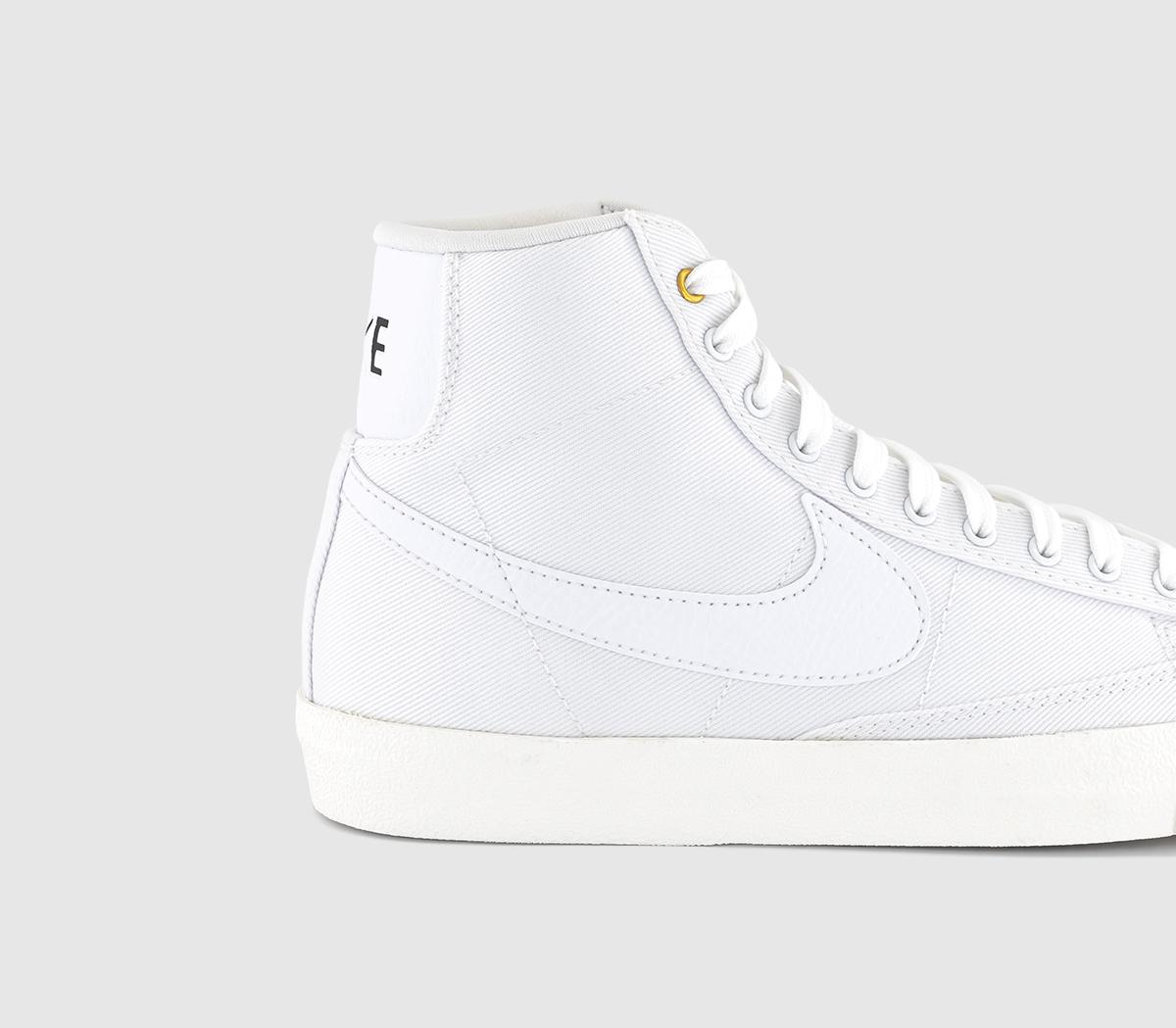 Nike Blazer Mid 77 Trainers White White Sail Black Canvas Women's