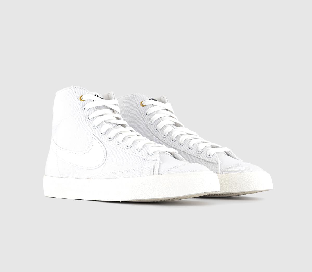 Nike Blazer Mid 77 Trainers White White Sail Black Canvas - Women's ...