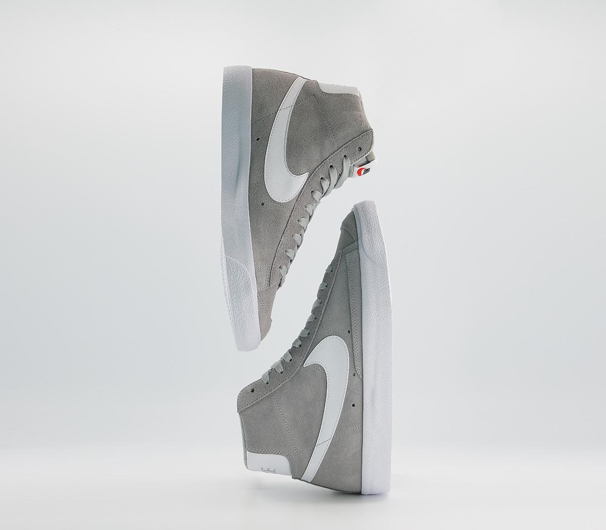 Nike Blazer Mid 77 Trainers Suede Light Smoke Grey White Smoke