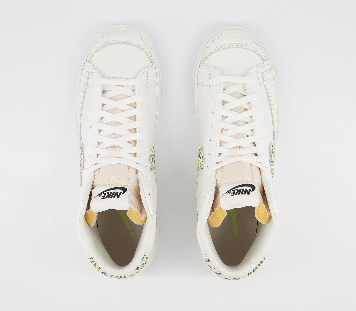Nike Blazer Mid 77 Trainers Nike Blazer Mid 77 Trainers Sail Sail Lemon Twist Black Leopard