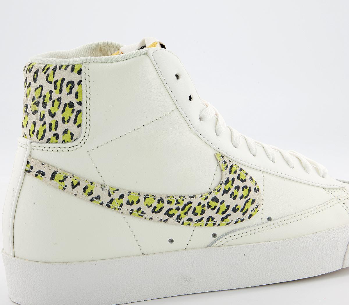 Nike Blazer Mid 77 Trainers Nike Blazer Mid 77 Trainers Sail Sail Lemon Twist Black Leopard