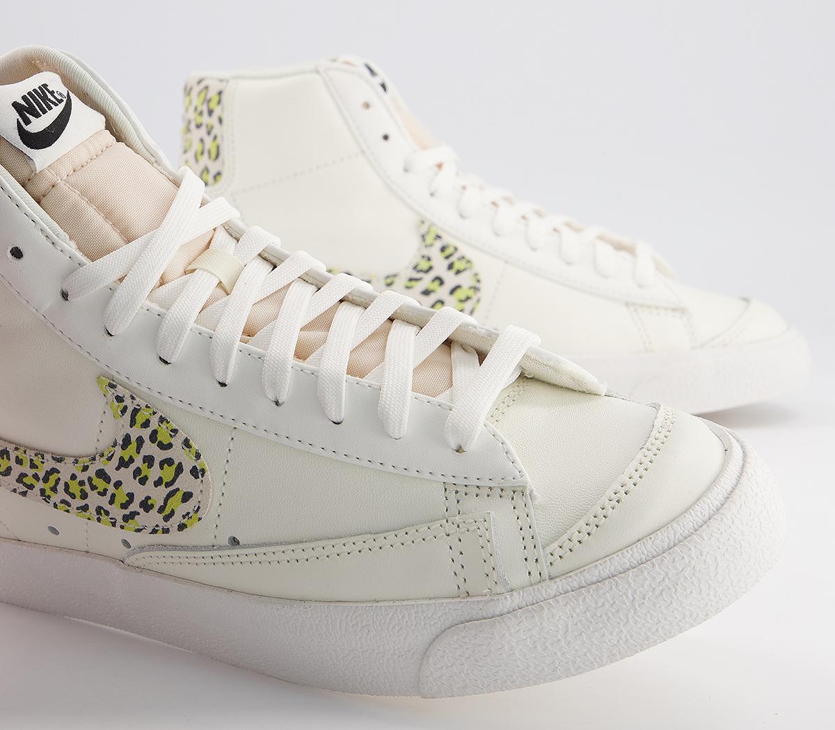 Nike Blazer Mid 77 Trainers Nike Blazer Mid 77 Trainers Sail Sail Lemon Twist Black Leopard