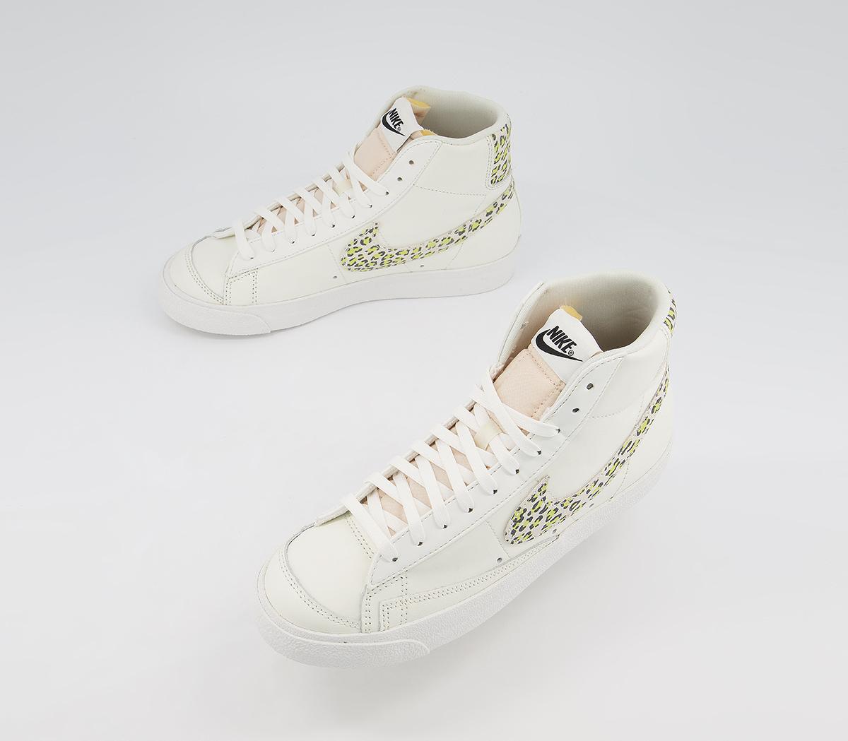 Nike Blazer Mid 77 Trainers Nike Blazer Mid 77 Trainers Sail Sail Lemon Twist Black Leopard