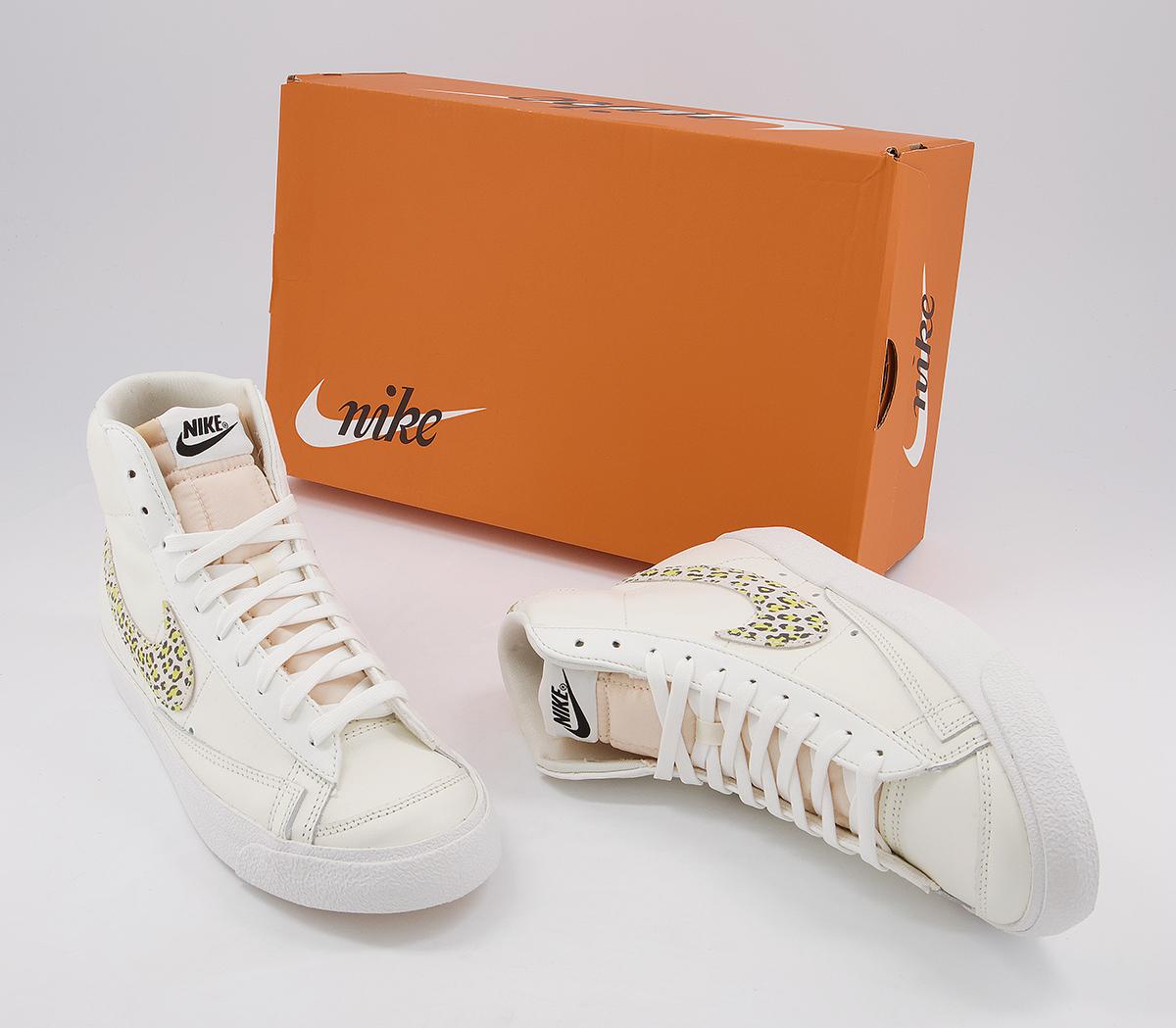 Nike Blazer Mid 77 Trainers Nike Blazer Mid 77 Trainers Sail Sail Lemon Twist Black Leopard