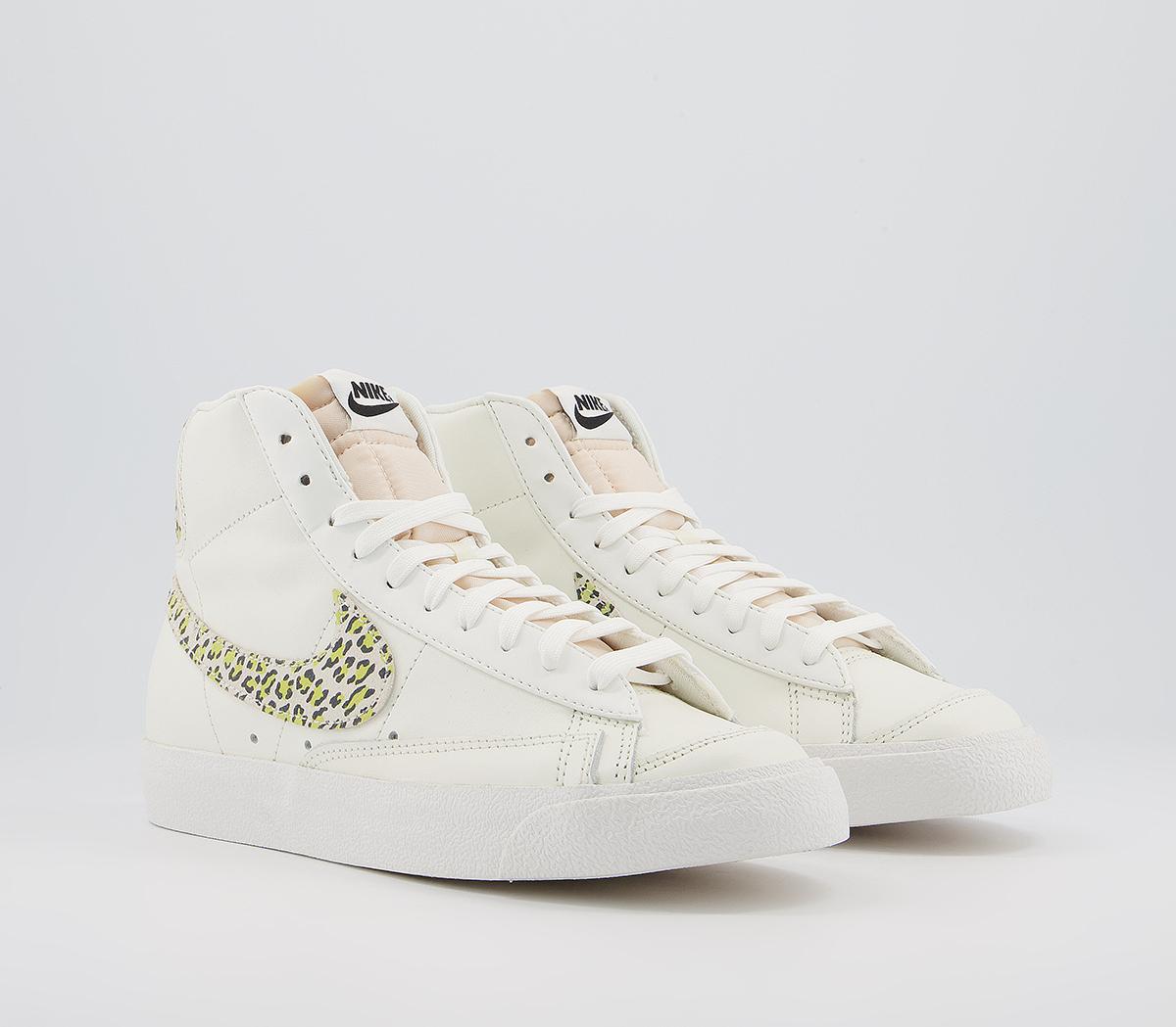 Nike Blazer Mid 77 Trainers Nike Blazer Mid 77 Trainers Sail Sail Lemon Twist Black Leopard