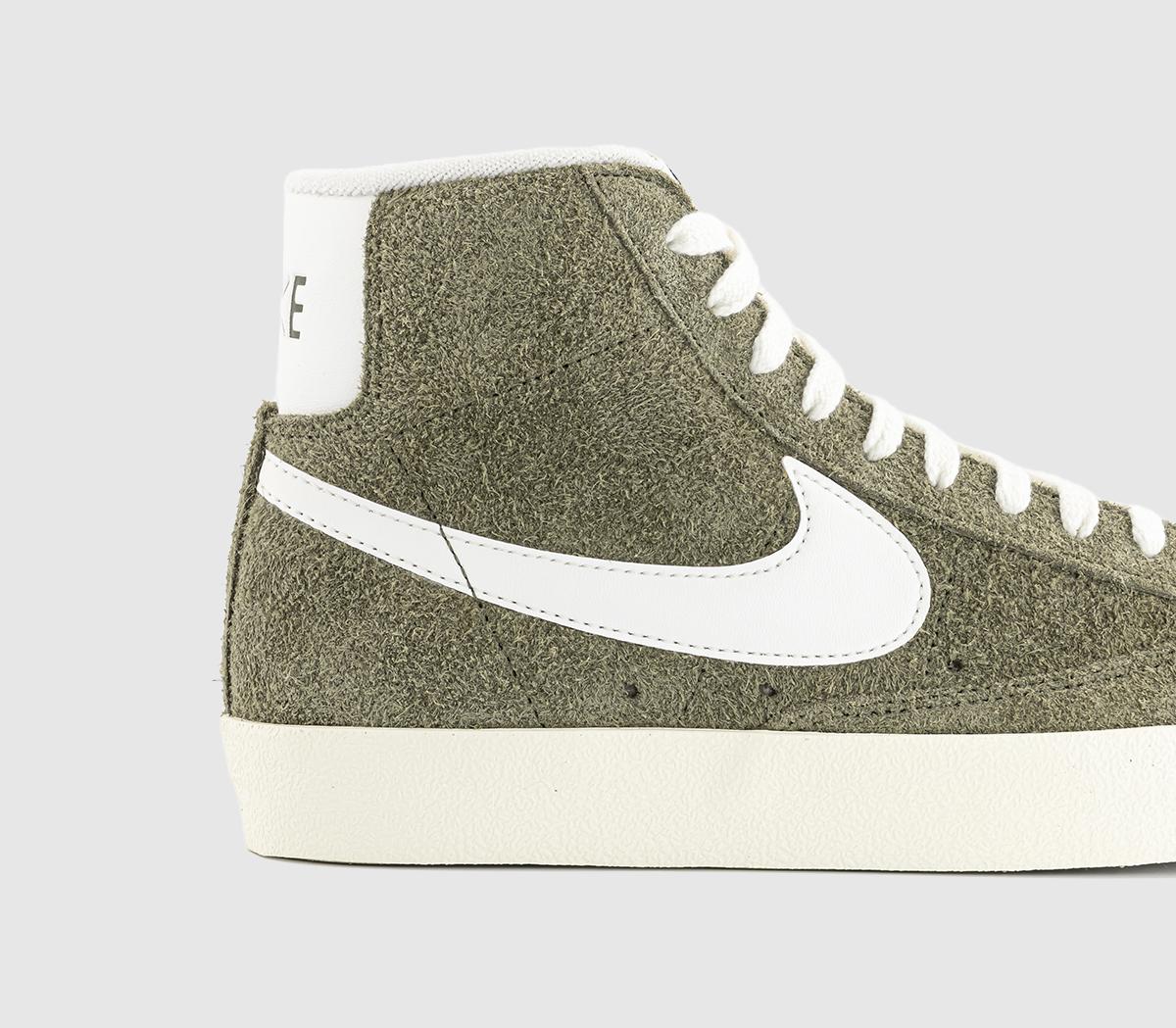 NikeBlazer Mid 77 TrainersMedium Olive Sail Coconut Milk Black
