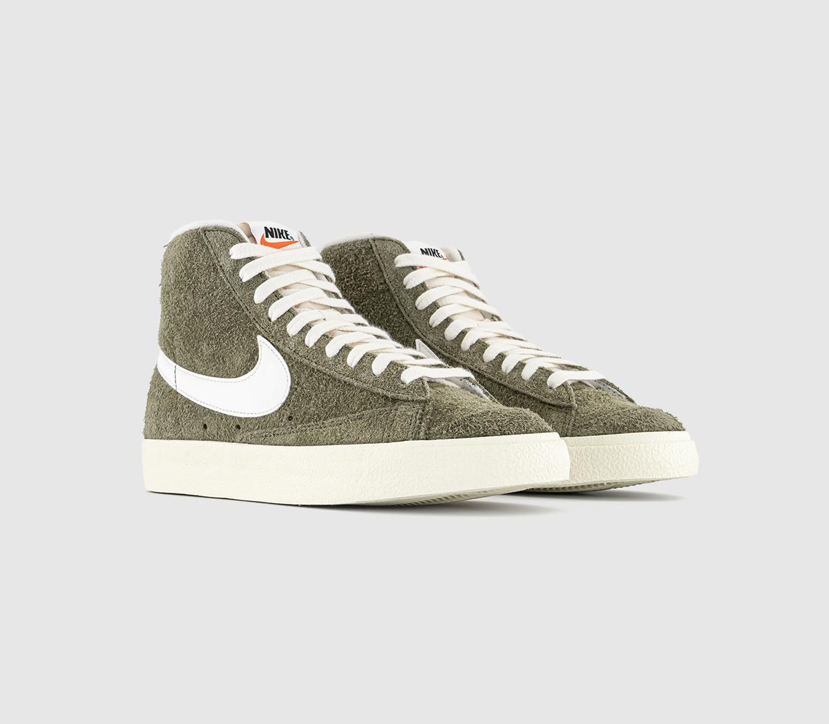 NikeBlazer Mid 77 TrainersMedium Olive Sail Coconut Milk Black