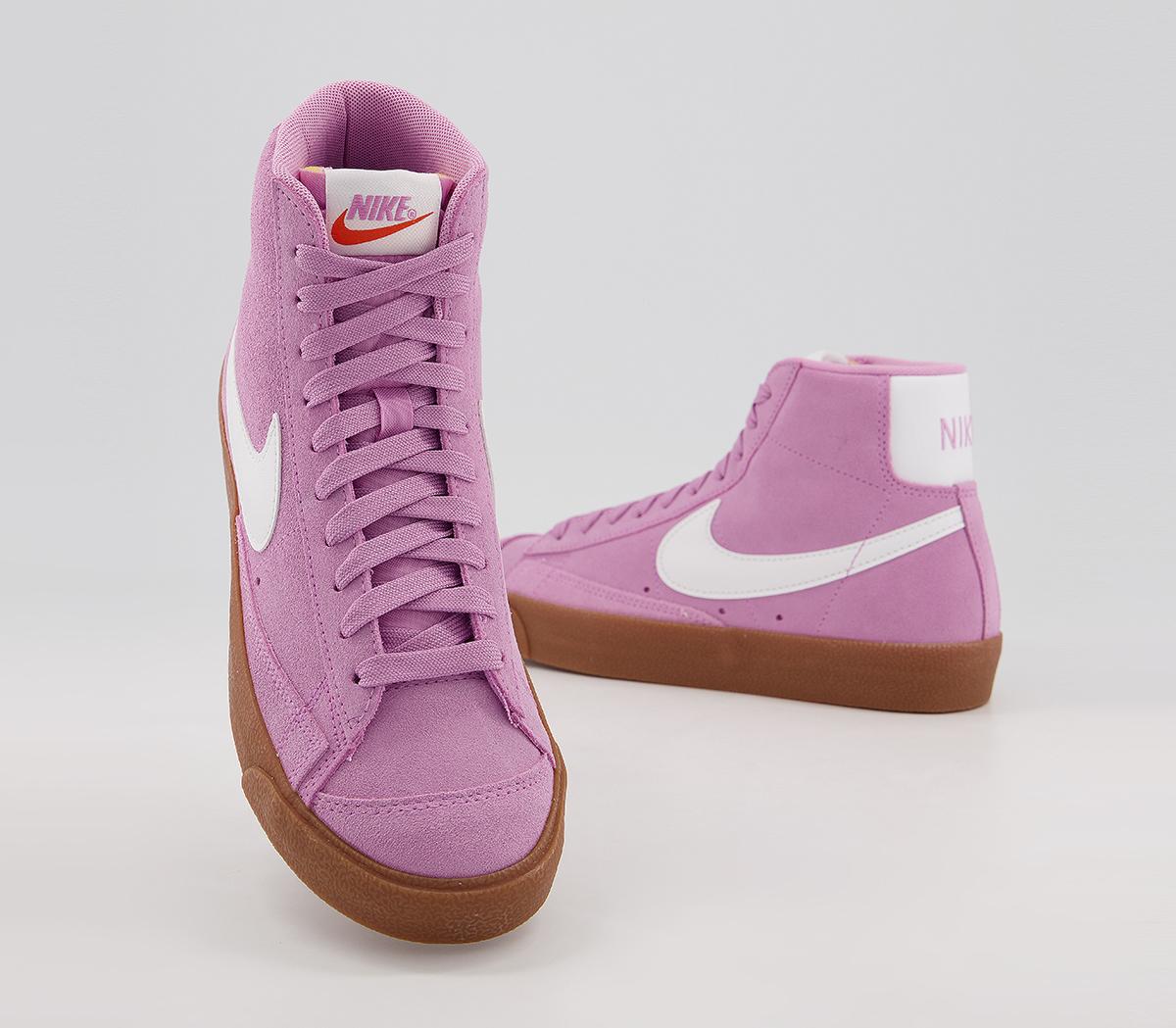 Nike Blazer Mid 77 Trainers Nike Blazer Mid 77 Trainers Suede Beyond Pink White Gum Brown