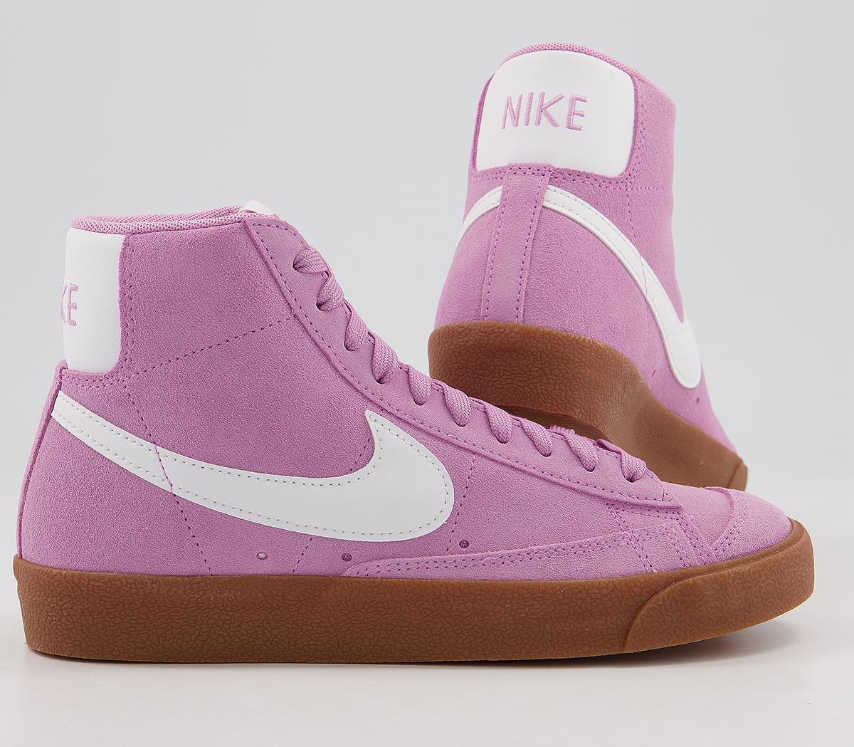 Nike Blazer Mid 77 Trainers Nike Blazer Mid 77 Trainers Suede Beyond Pink White Gum Brown