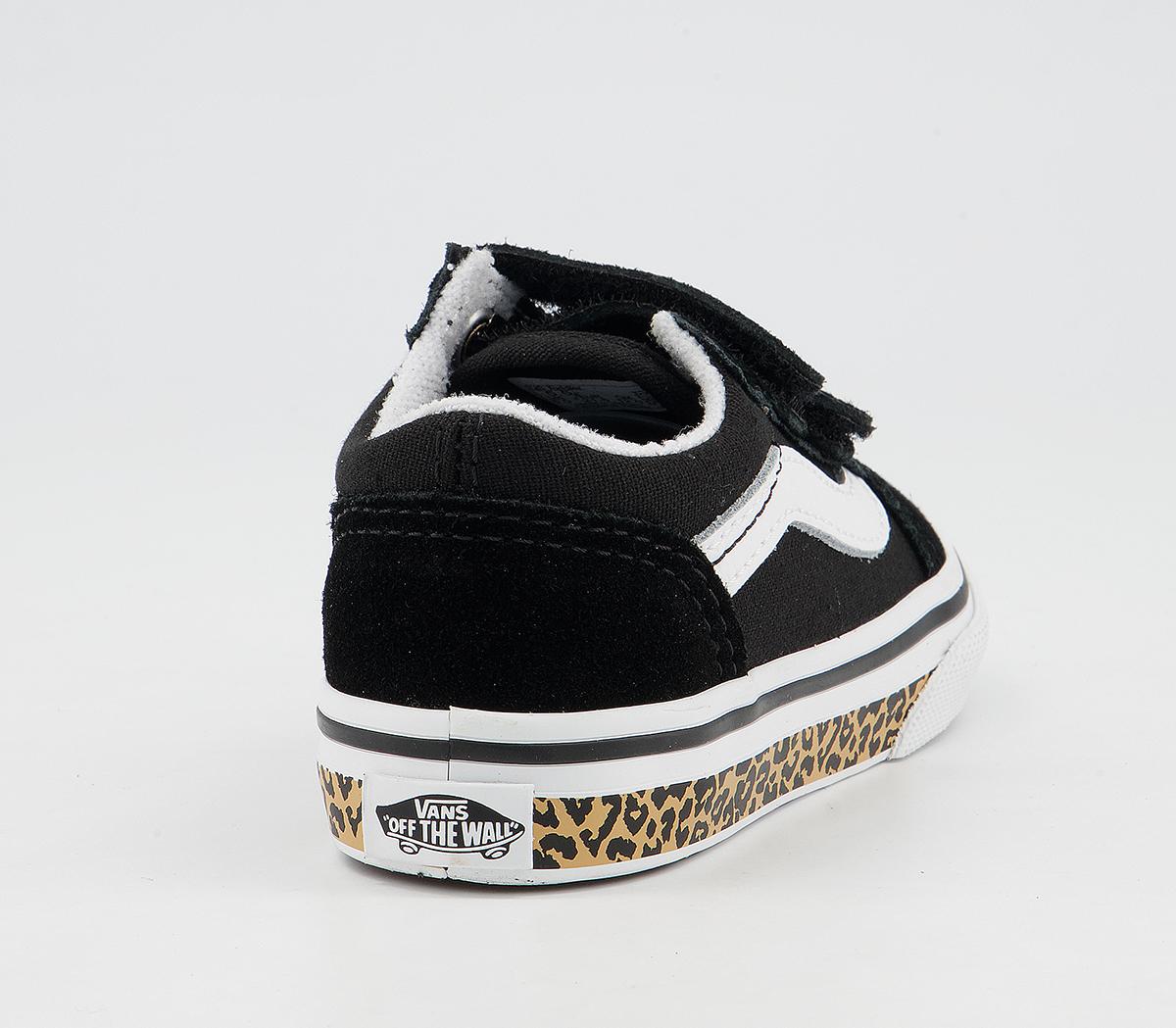 VansOld Skool Toddler TrainersBlack White Leopard
