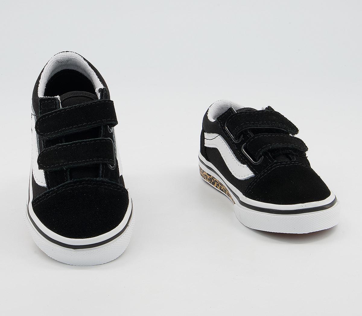 VansOld Skool Toddler TrainersBlack White Leopard