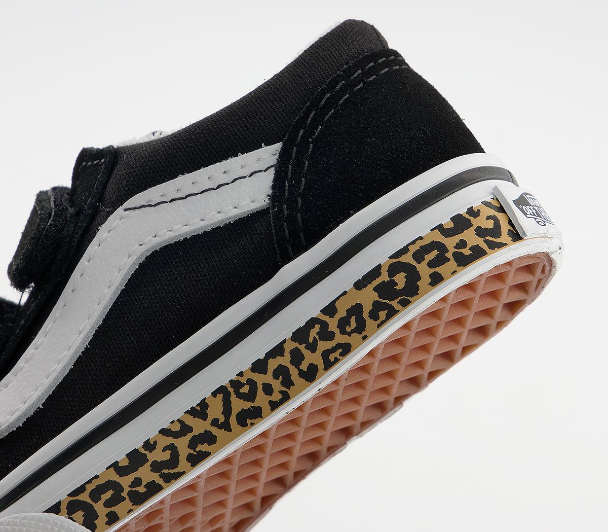 VansOld Skool Toddler TrainersBlack White Leopard