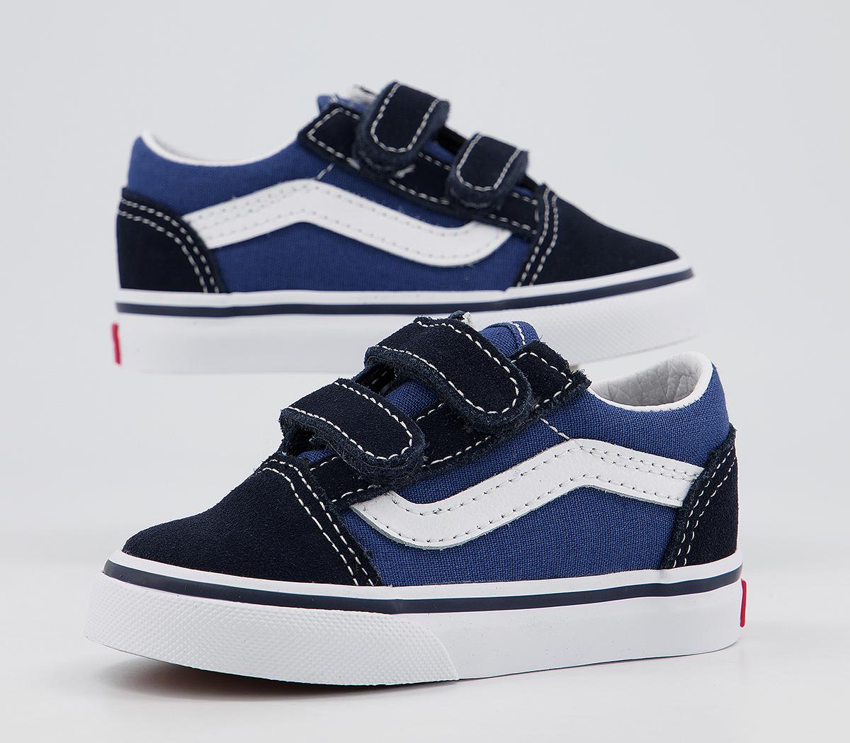 Vans Old Skool Toddler Trainers Navy True White - Unisex