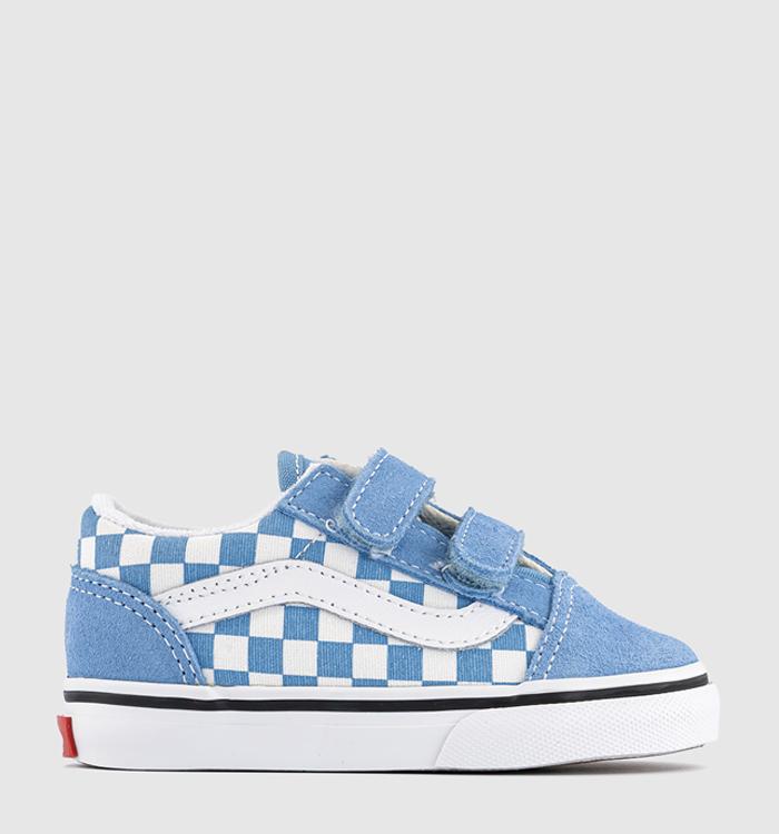 Vans Old Skool Toddler Trainers Checkerboard Heritage Blue