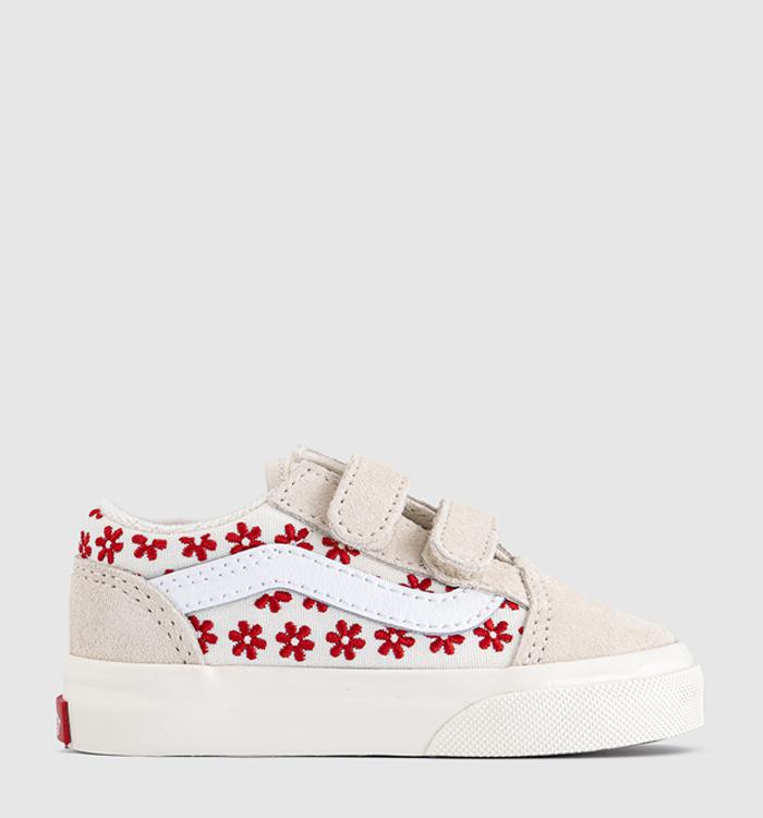Vans Old Skool Toddler Trainers Floral Chantilly Red