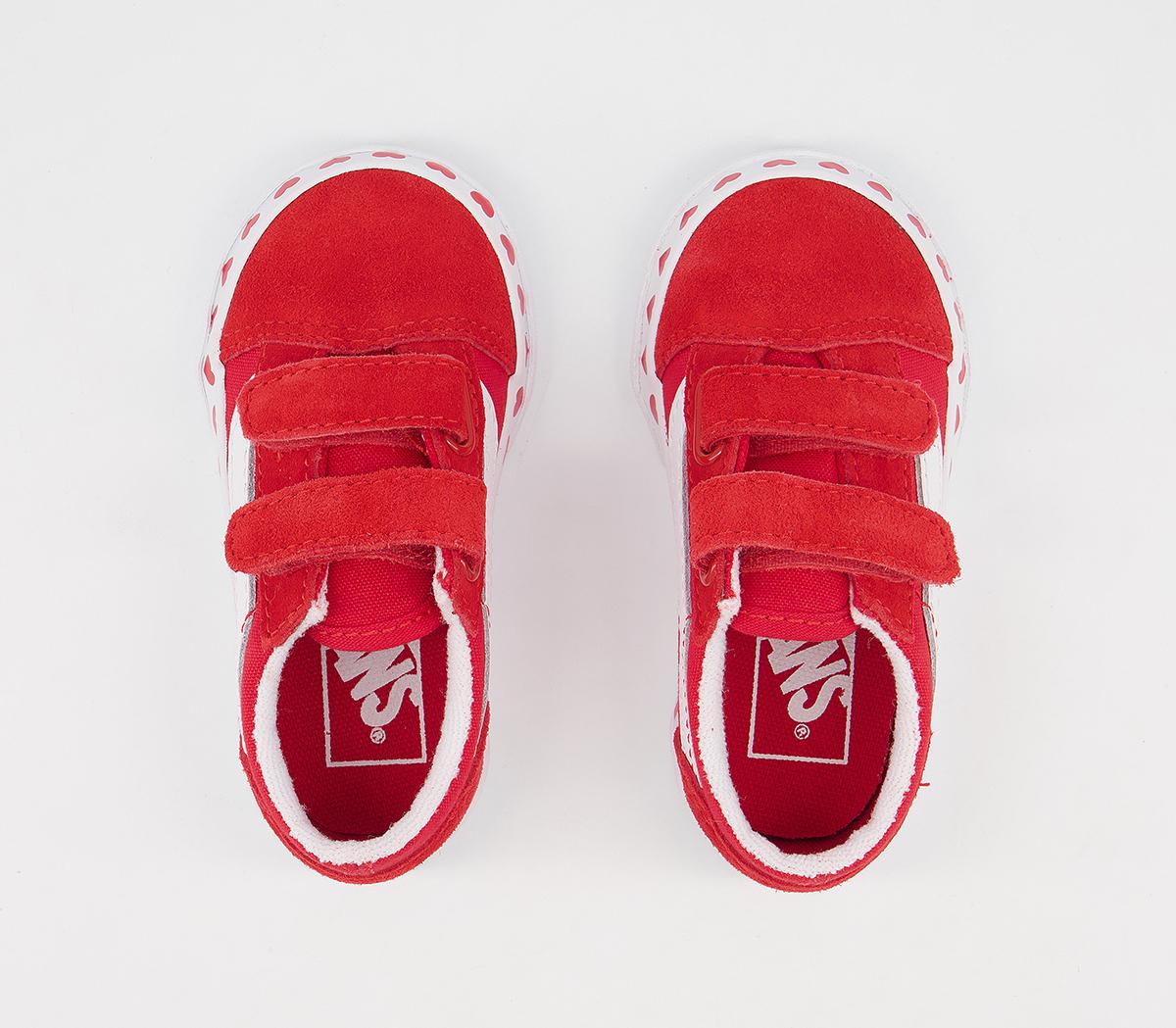 Vans Old Skool Toddler Trainers Vans Old Skool Toddler Trainers Heart Foxing Fuchsia Purple High Risk Red