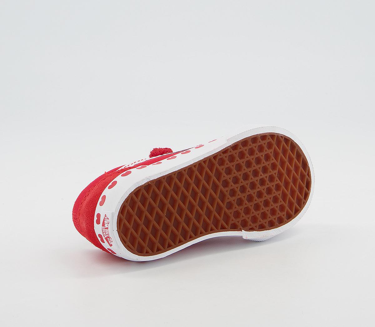 Vans Old Skool Toddler Trainers Vans Old Skool Toddler Trainers Heart Foxing Fuchsia Purple High Risk Red