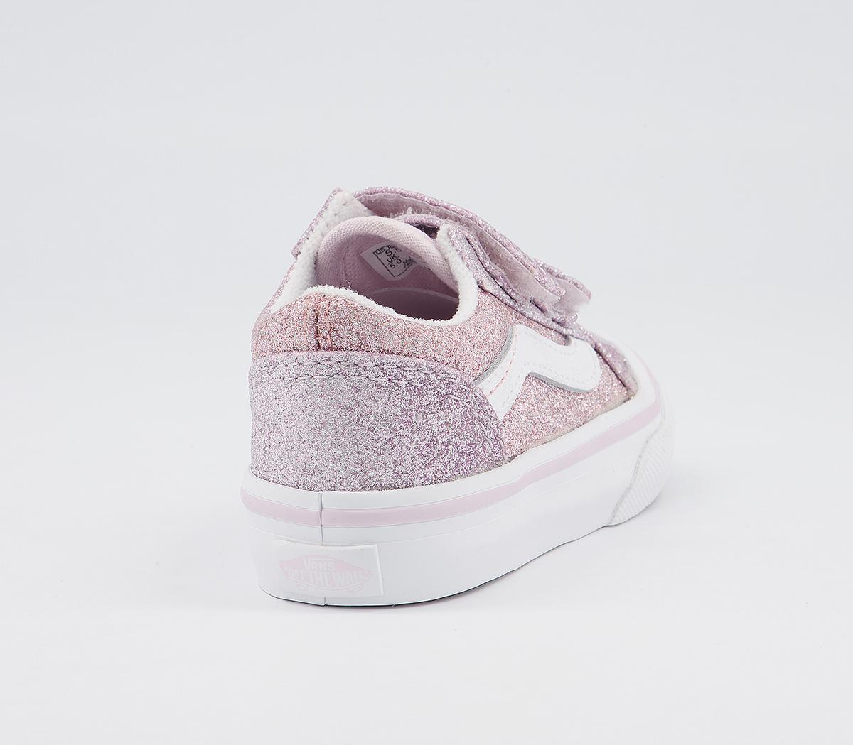 Vans Old Skool Toddler Trainers Vans Old Skool Toddler Trainers Glitter Orchid Ice Powder Pink