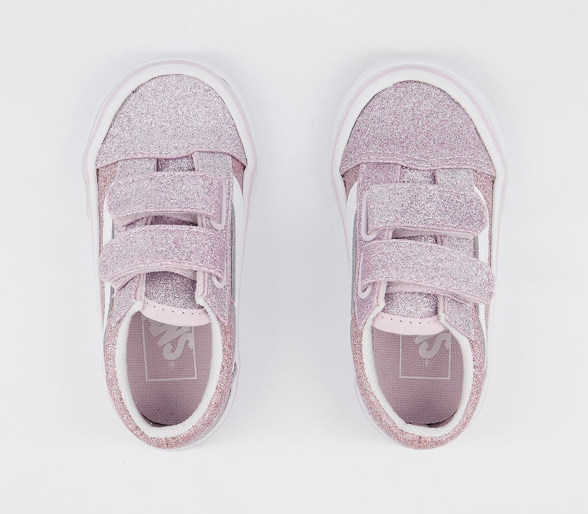 Vans Old Skool Toddler Trainers Vans Old Skool Toddler Trainers Glitter Orchid Ice Powder Pink