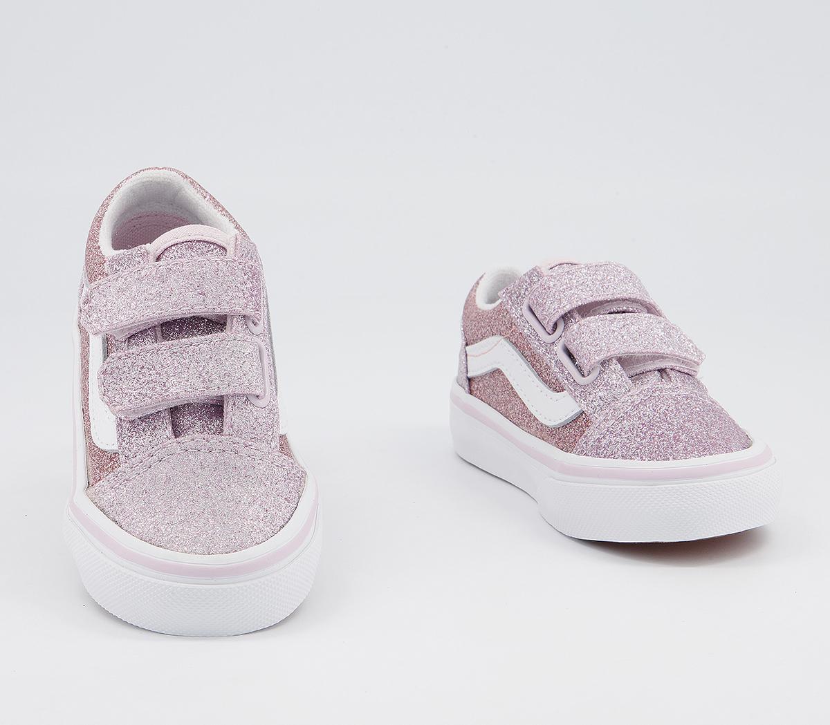 Vans Old Skool Toddler Trainers Vans Old Skool Toddler Trainers Glitter Orchid Ice Powder Pink