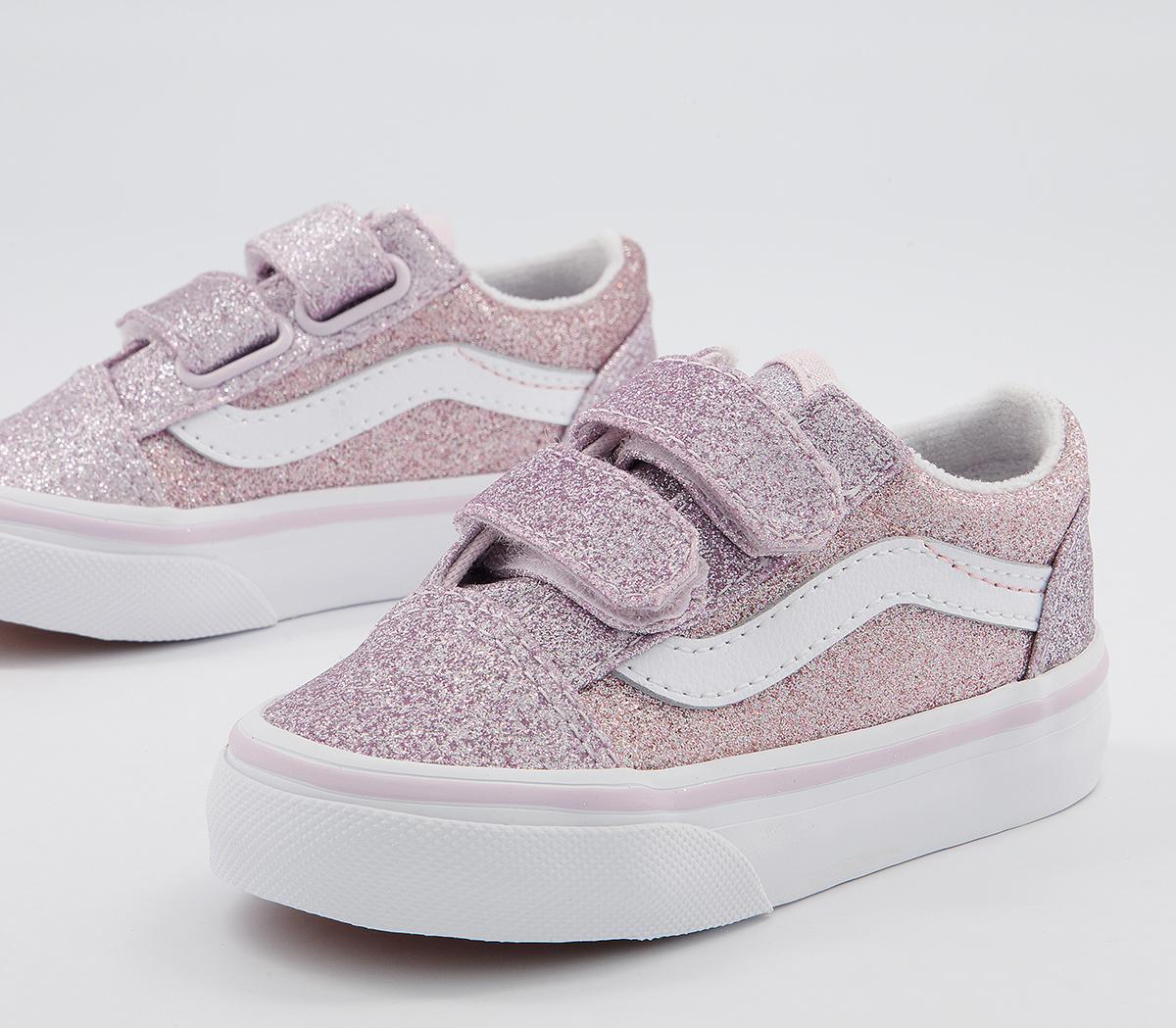 Vans Old Skool Toddler Trainers Vans Old Skool Toddler Trainers Glitter Orchid Ice Powder Pink