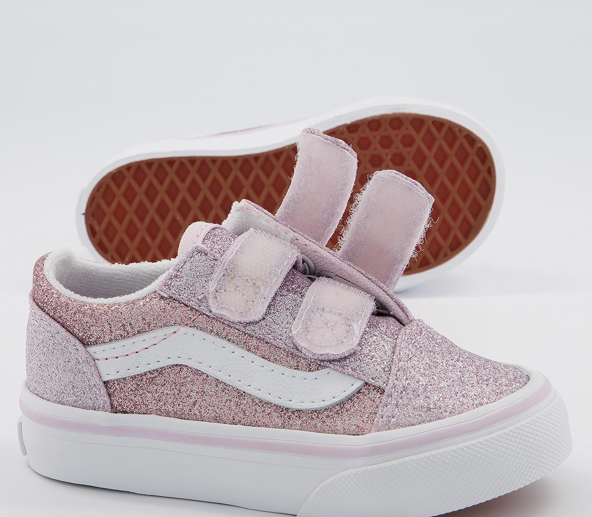 Vans Old Skool Toddler Trainers Vans Old Skool Toddler Trainers Glitter Orchid Ice Powder Pink