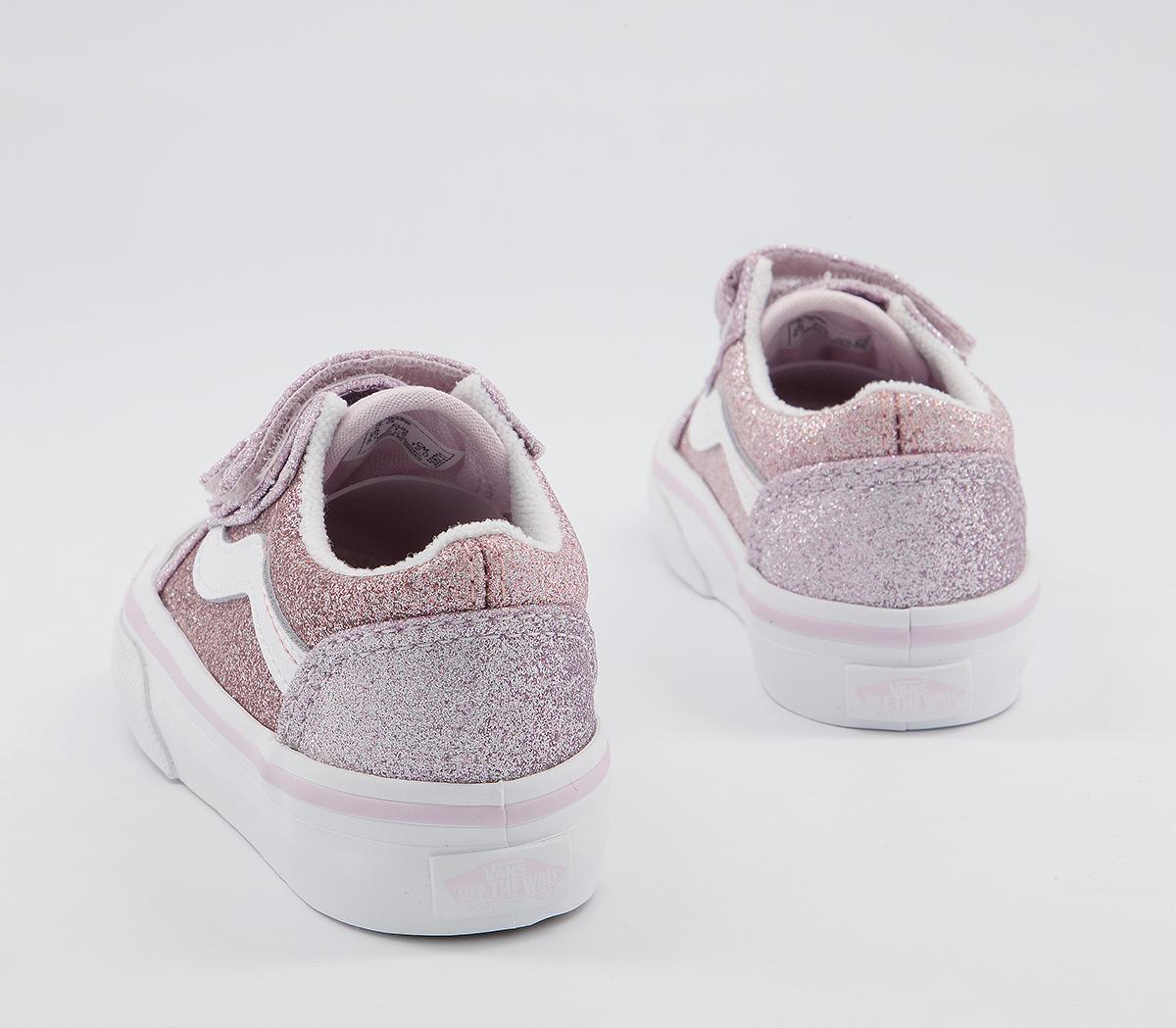 Vans Old Skool Toddler Trainers Vans Old Skool Toddler Trainers Glitter Orchid Ice Powder Pink