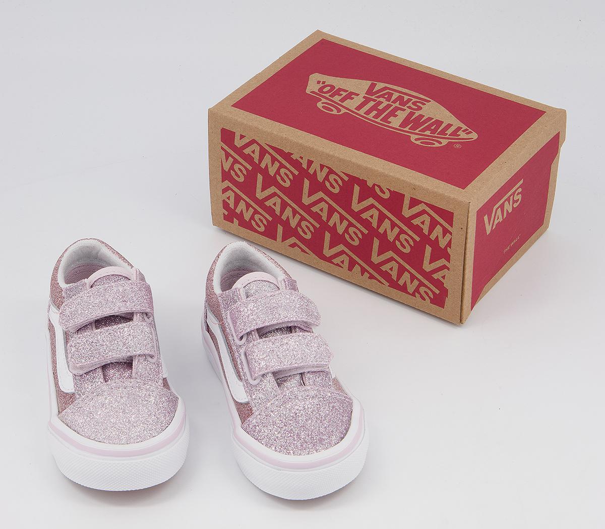 Vans Old Skool Toddler Trainers Vans Old Skool Toddler Trainers Glitter Orchid Ice Powder Pink