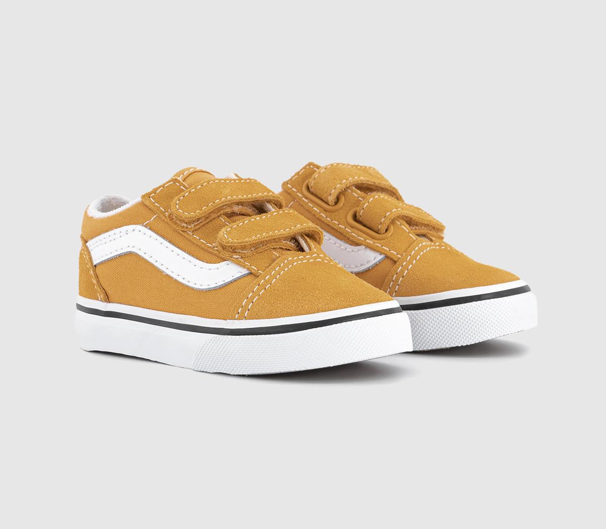 Vans Kids Old Skool Toddler Trainers Color Theory Golden Glow Gold/White, 5infant