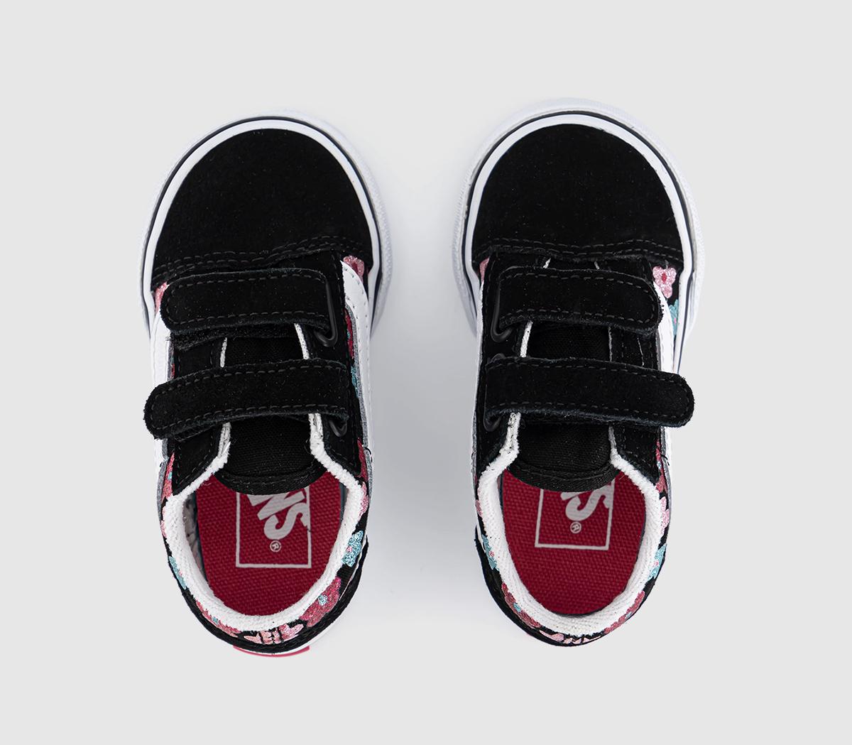 VansOld Skool ToddlerGlitter Flower Power Multi True White