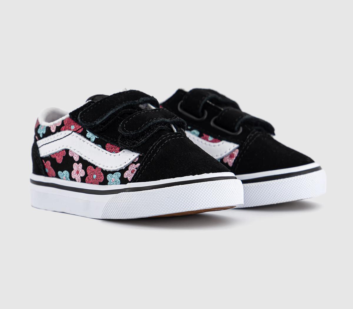 VansOld Skool ToddlerGlitter Flower Power Multi True White