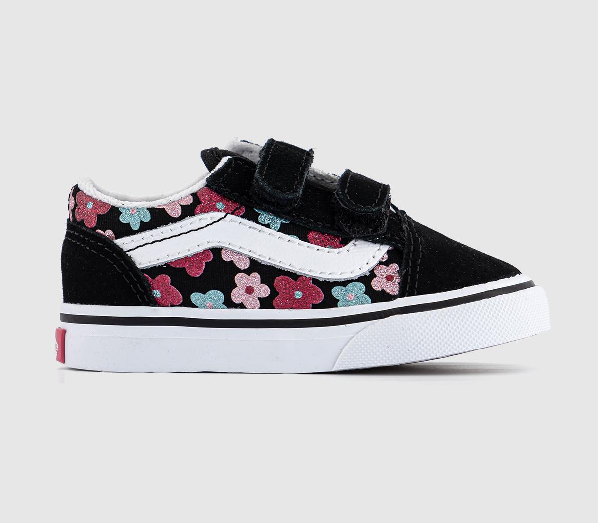 Vans Old Skool Toddler Glitter Flower Power Multi True White Unisex