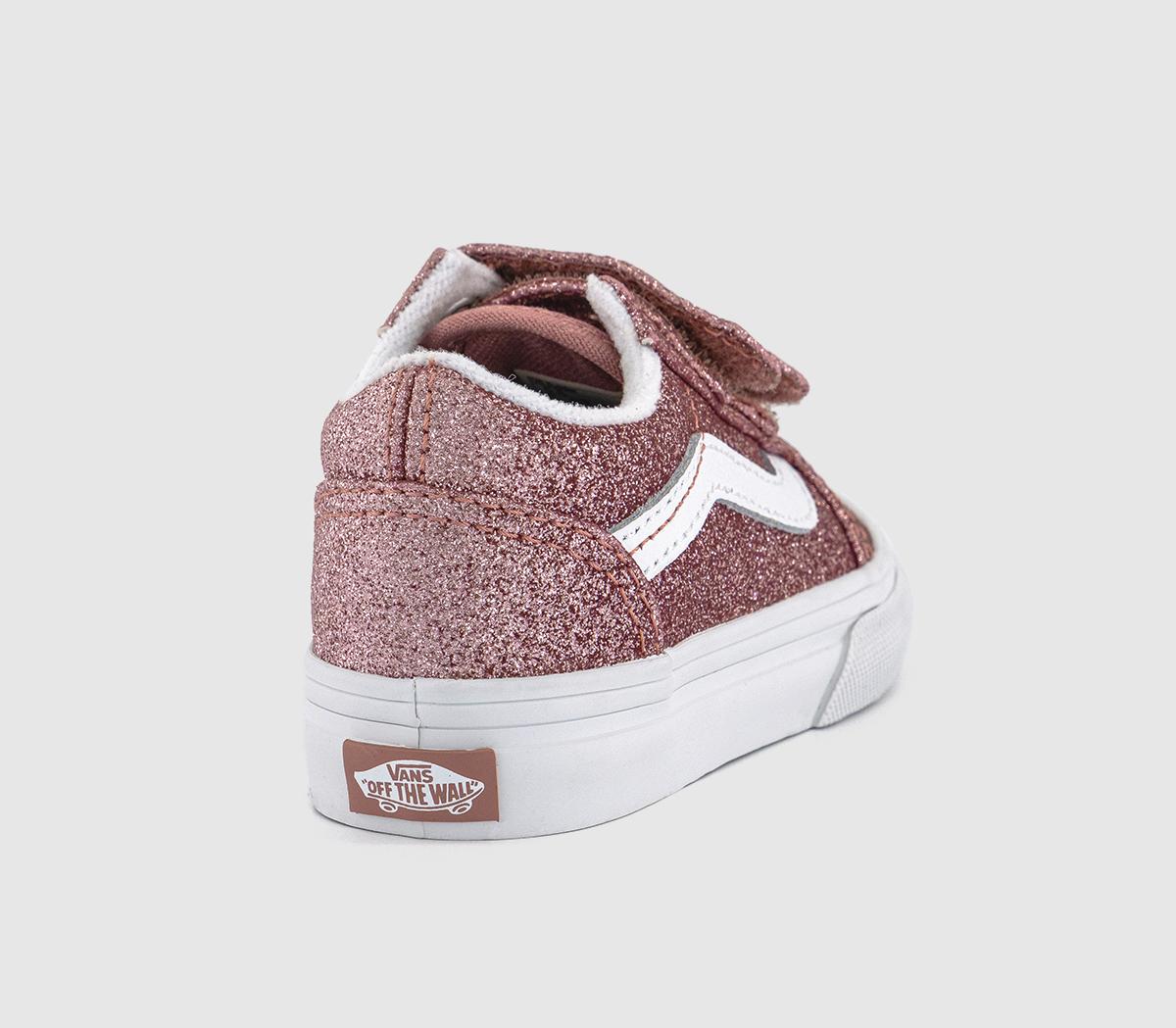 Vans Old Skool Toddler Trainers Vans Old Skool Toddler Trainers Glitter Rose Gold