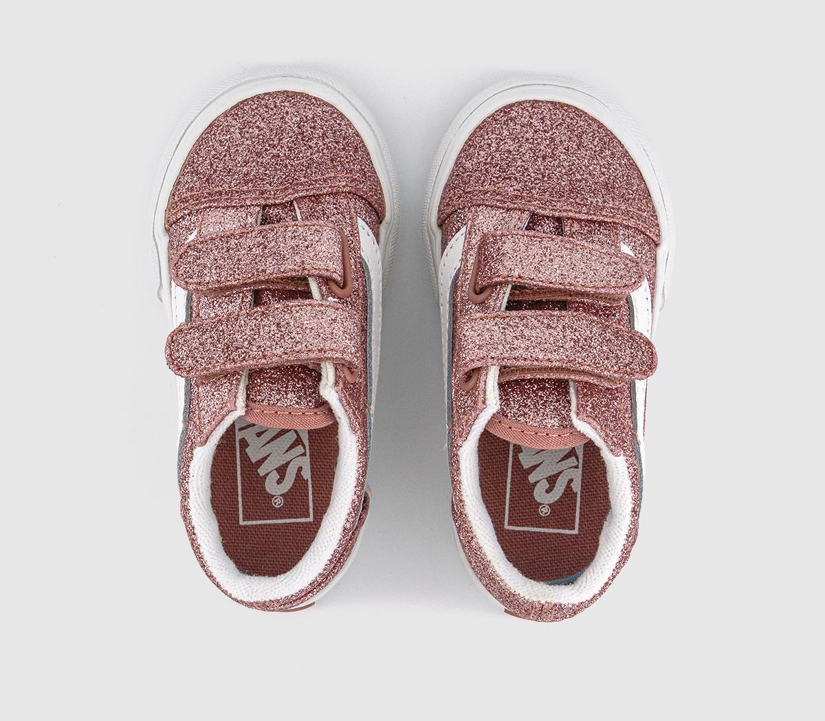Vans Old Skool Toddler Trainers Vans Old Skool Toddler Trainers Glitter Rose Gold