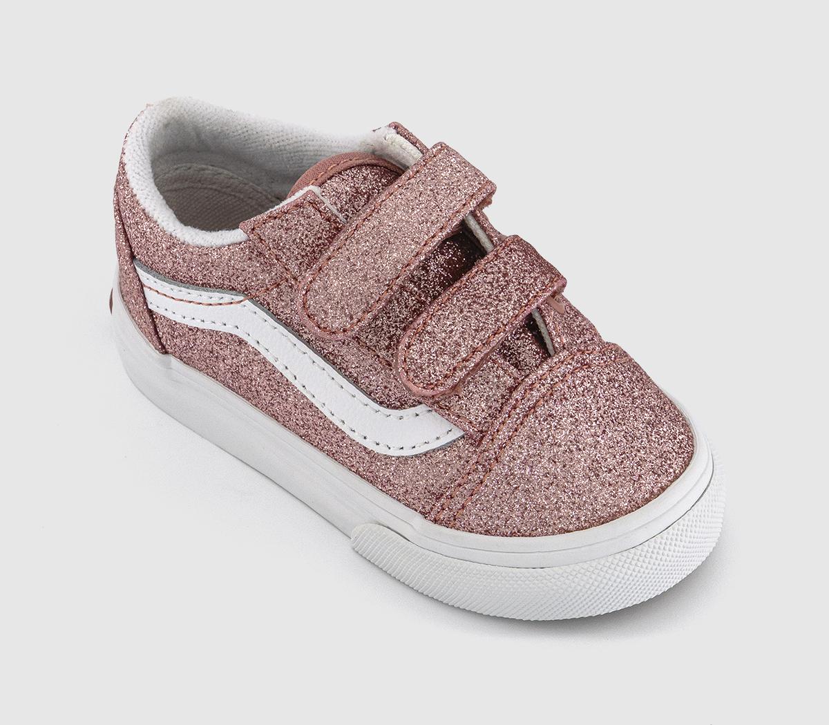 Vans Old Skool Toddler Trainers Vans Old Skool Toddler Trainers Glitter Rose Gold