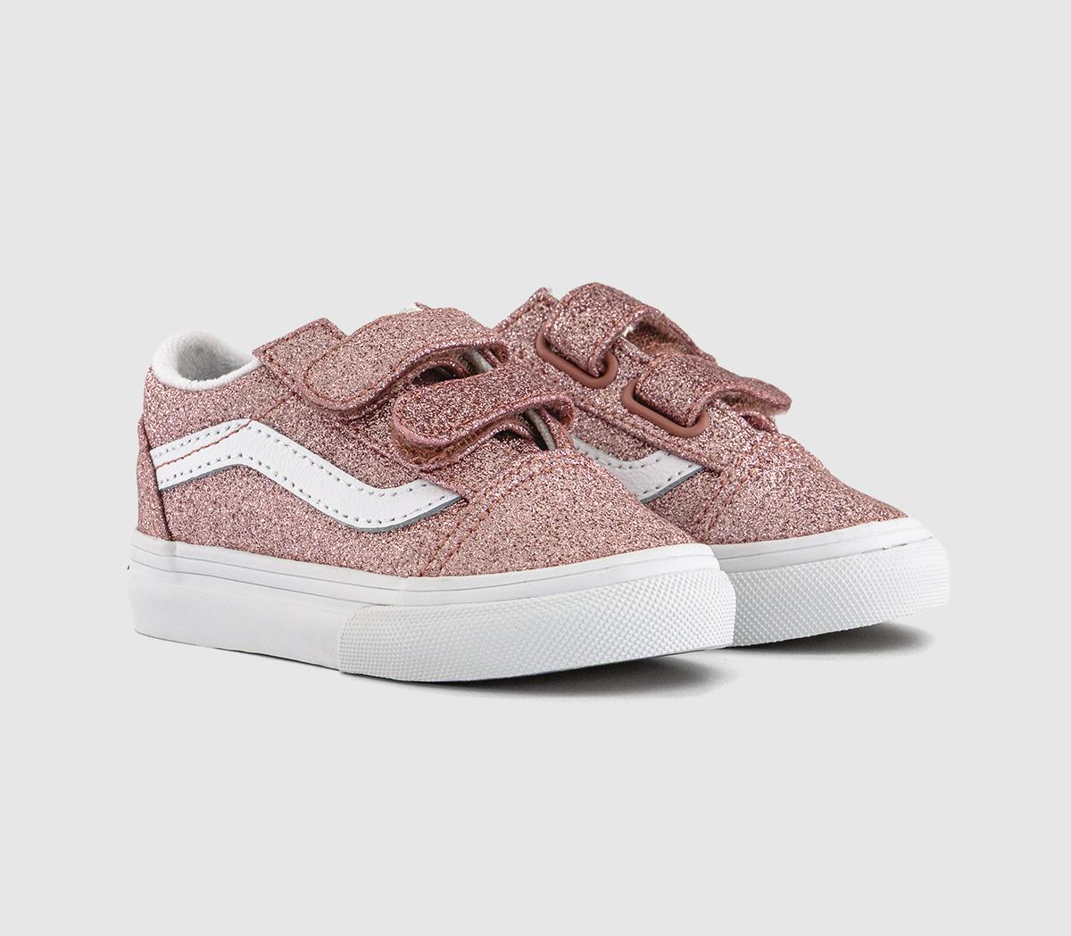 Vans Old Skool Toddler Trainers Vans Old Skool Toddler Trainers Glitter Rose Gold