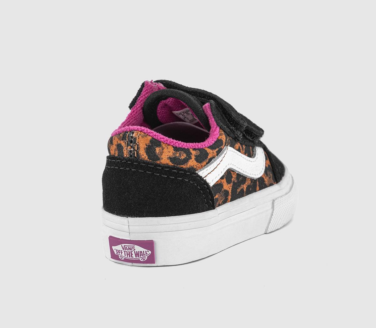 Vans Old Skool Toddler Trainers Vans Old Skool Toddler Trainers Leopard Pop Black Multi
